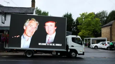 Four Detentions Made After Trump and Epstein Pictures Projected on Royal Castle